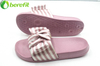 Lady Pink Stripe Satin Fabric Bow EVA Slider Sandal 