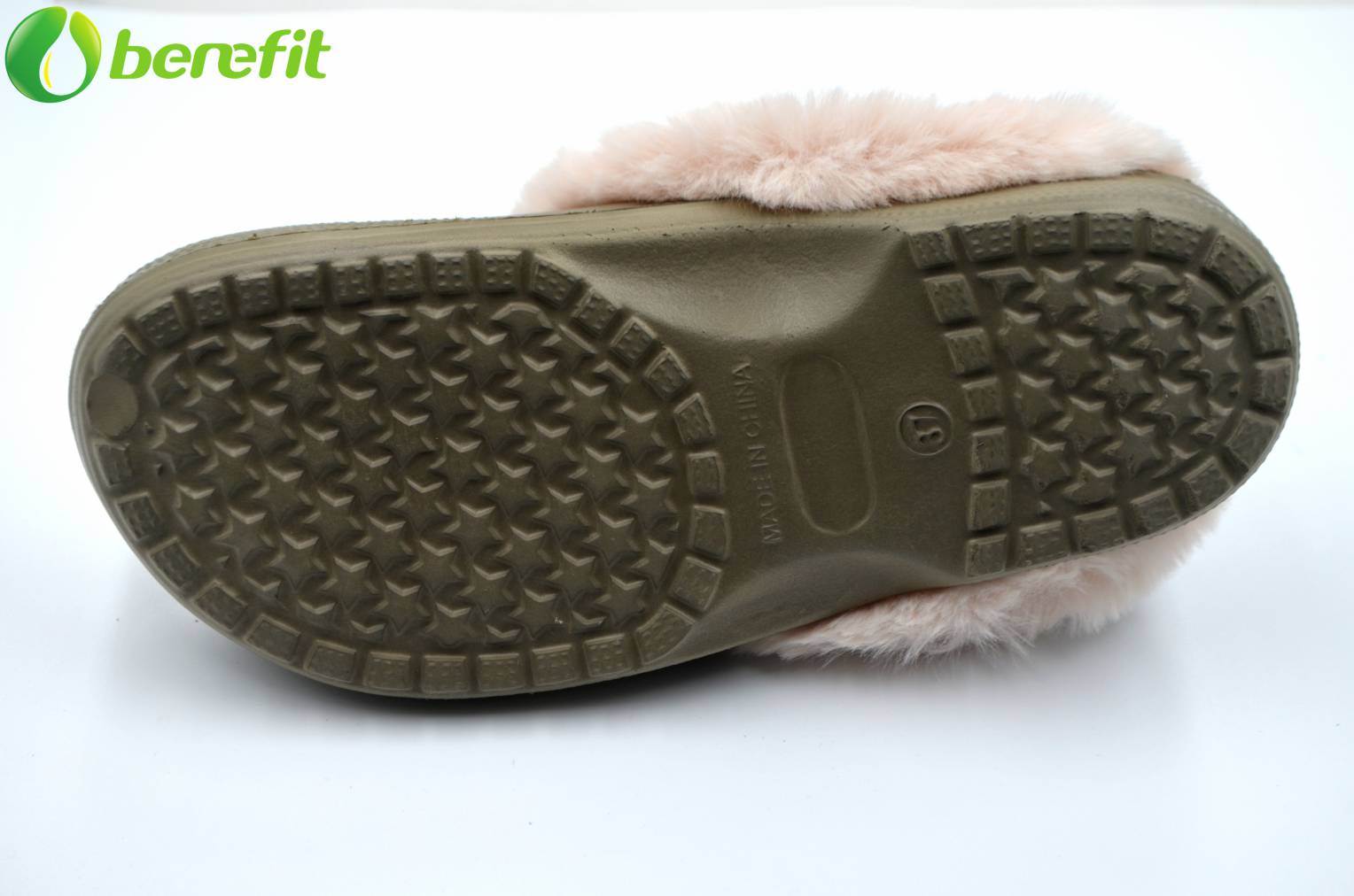 Women's Khaki Fur Lined Waterproof Toe Closed Garden Shoes Clogs 