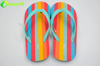 Interesting Lady Coloful Strip Flip Flops Slippers 